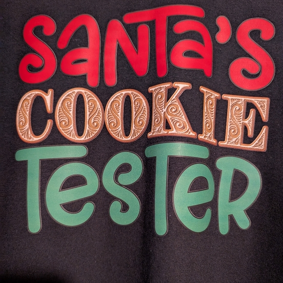 Santa's cookie tester size medium long sleeve Christmas shirt nwt - Picture 2 of 4